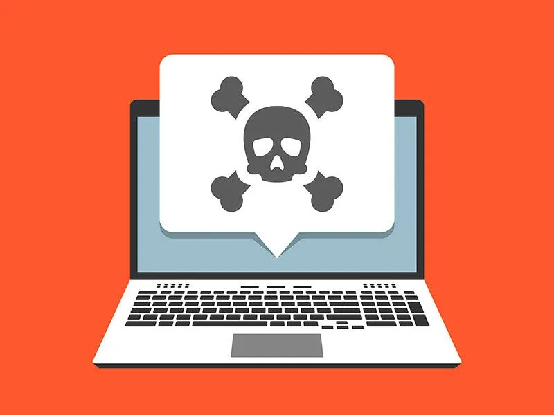 Malware Analysis process on a laptop