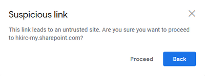 Suspicious links warning