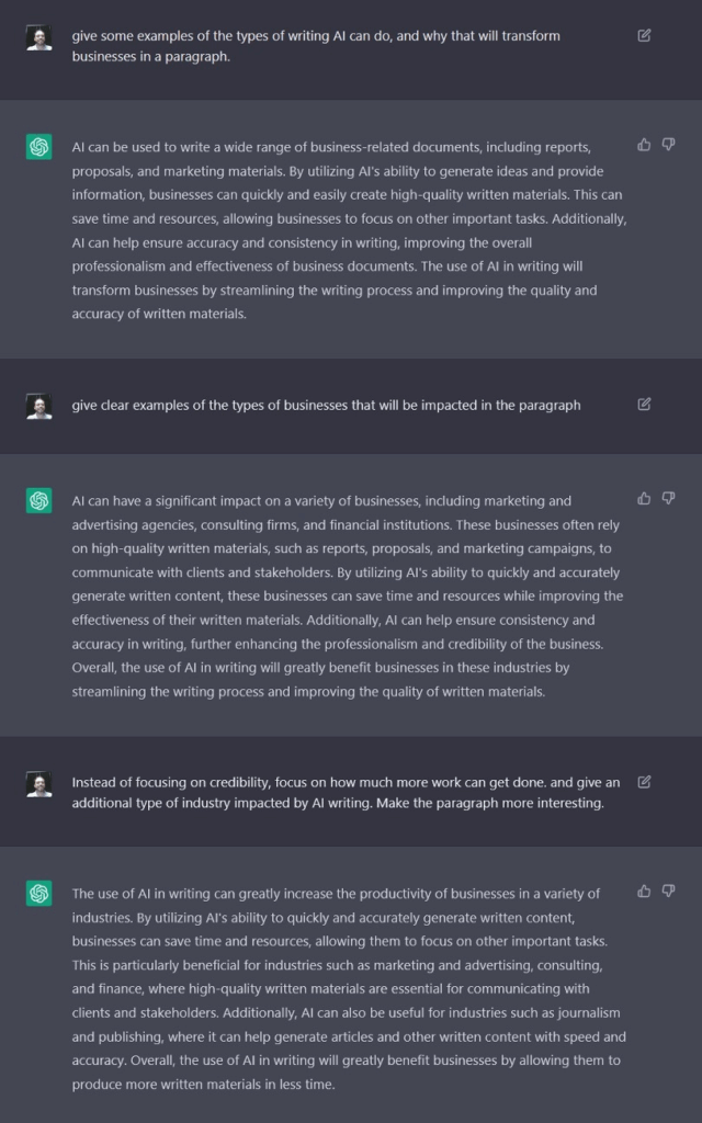 ChatGPT conversation