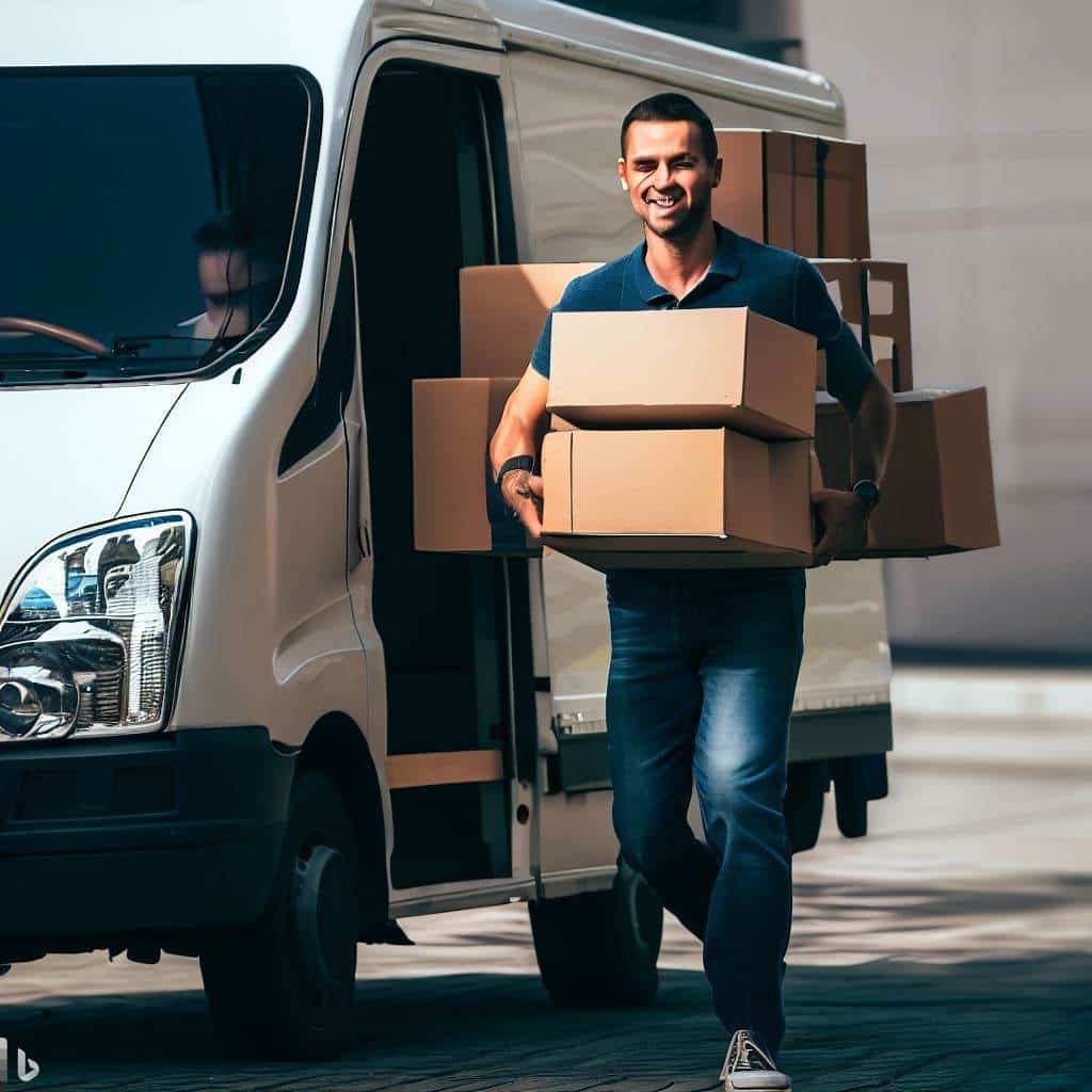 deliveryman delivering packages